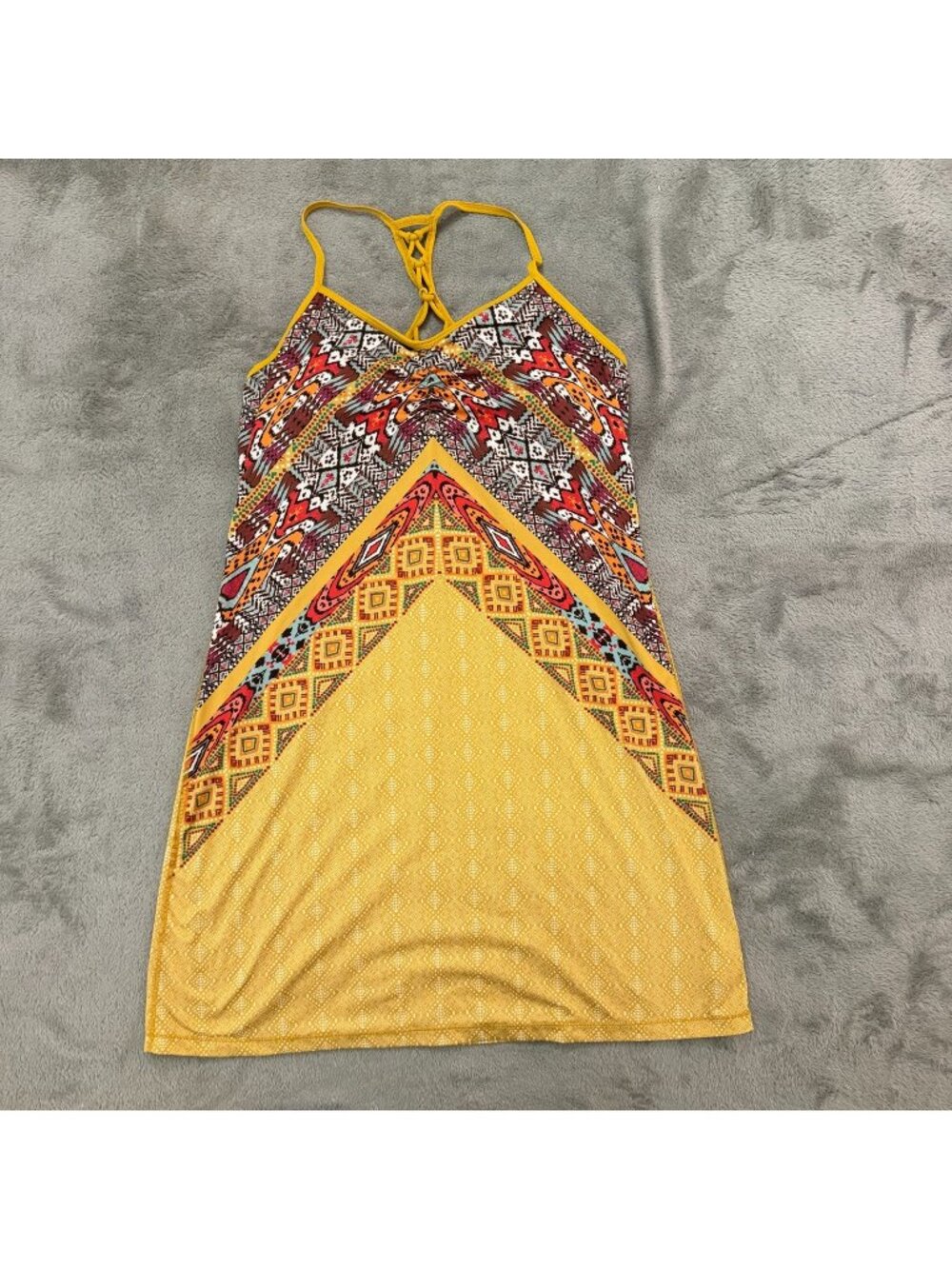Prana Elixir Dress Marigold Marrakesh Womens MEDIUM Outdoor Hiking Athleisure